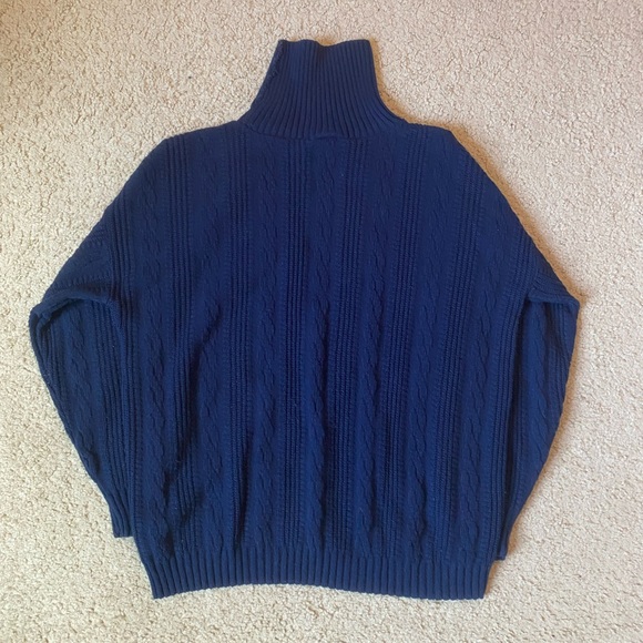 Kenneth too! Indigo Cable Knit Turtle Neck Sweater - Picture 2 of 3
